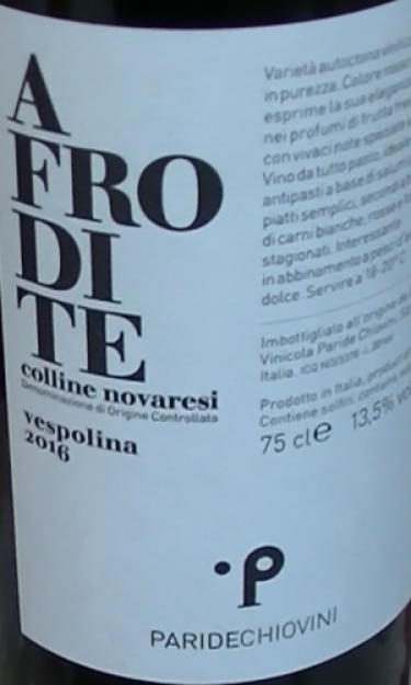 Paride Chiovini -  Afrodite 2021- Vespolina DOC