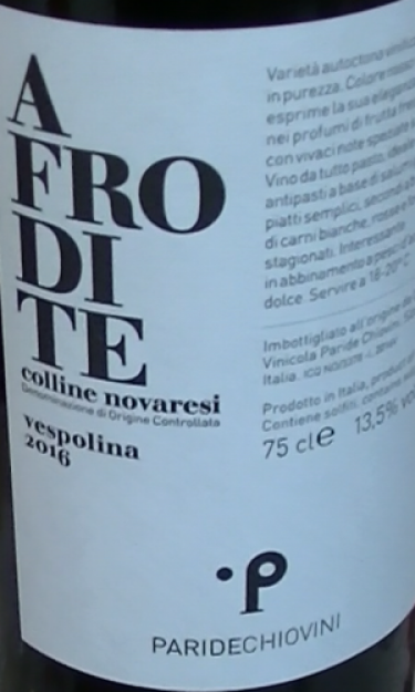 Paride Chiovini -  Afrodite 2022 - Vespolina DOC